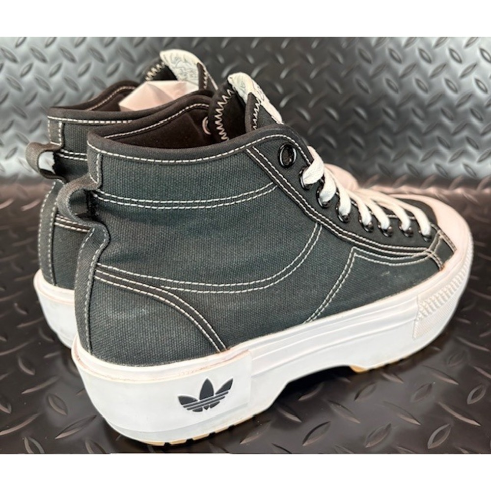 Adidas Nizza Trek Adilette Platform Womens black canvas sneakers size 8.5 - Picture 3 of 8